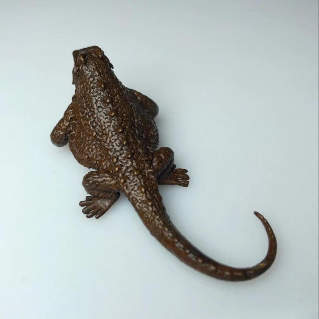 Brass Lizard Sculpture Gecko Figurine Decor A7