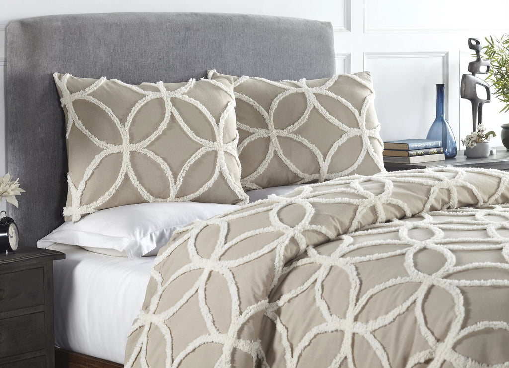 Better Trends Two Tone Cotton Tufted Chenille Comforter Set Q971516