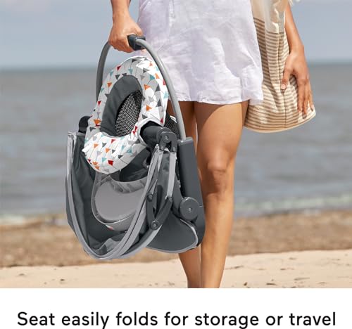 Fisher-Price Travel Baby Chair Sit-Me-Up Floor Seat with Snack Tray and Canopy O535
