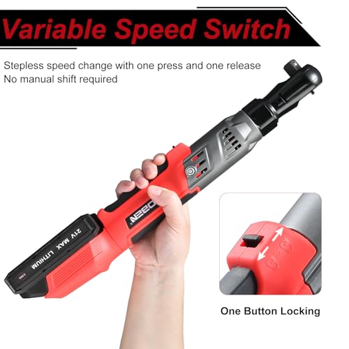 AOBEN Cordless Electric Ratchet Wrench Set 3/8" 12V with 2 Batteries and Charger P223013