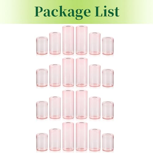 Hewory 12pcs Pink Glass Bud Vases for Centerpieces Z347921