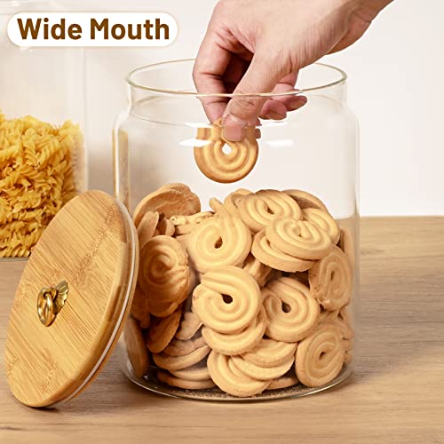 Large Glass Jars 1 Gallon with Bamboo Lids for Kitchen Storage D723