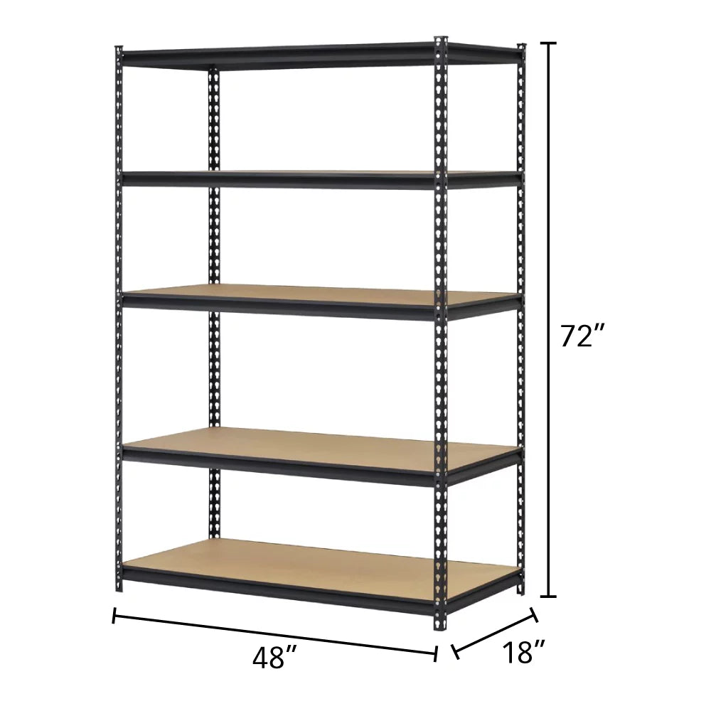 Muscle Rack 48"W x 18"D x 72"H 5-Tier Steel Shelving, Black M982159