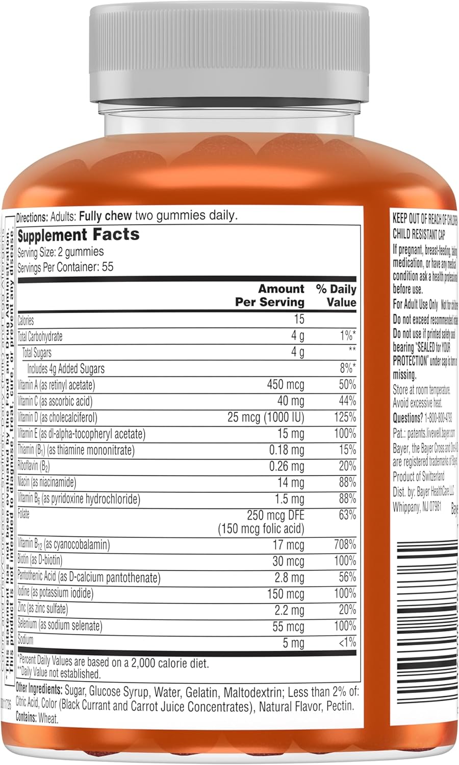 Women's 50+ Multivitamin Gummies for Brain and Immunity Support 110 Count a7