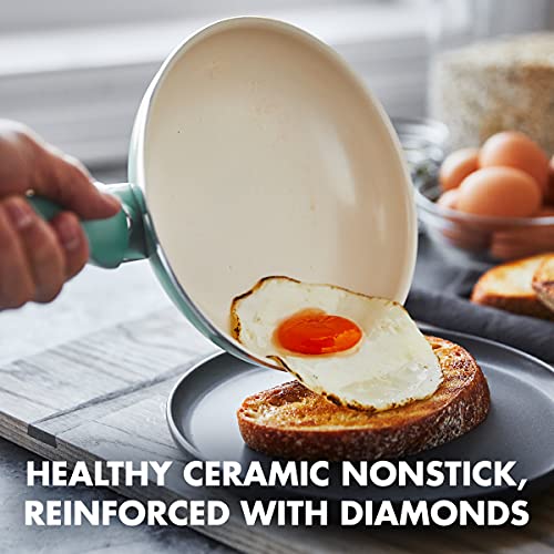 GreenPan Rio Healthy Ceramic Nonstick 10 inch Frying Pan Skillet, Turquoise M963