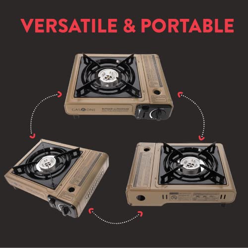 Propane or Butane Dual Fuel Portable Camping Stove with Carrying Case k7m