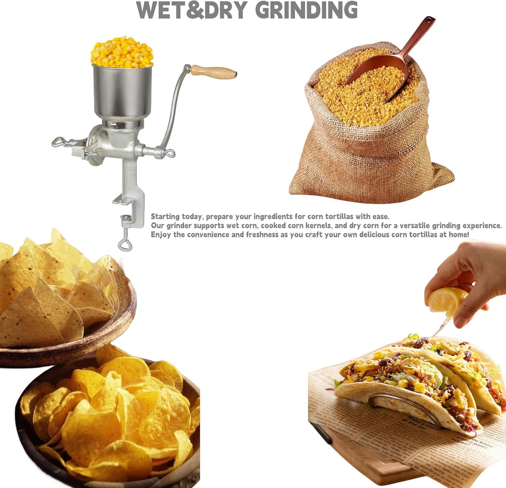 High Hopper Cast Iron Manual Grain Mill for Wheat Corn Coffee V573