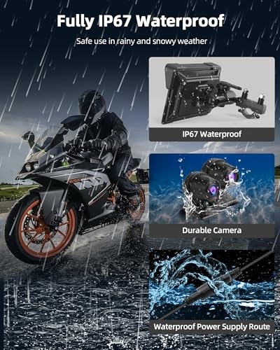 Motorcycle CarPlay & Android Auto 7 inch DVR Screen with Dual 2K Cameras GPS Navigation a7