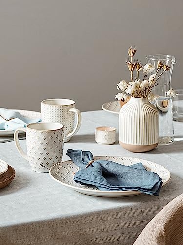 LE TAUCI Dinnerware Sets 12 PCS Ceramic Plates and Bowls Set Arctic White T125