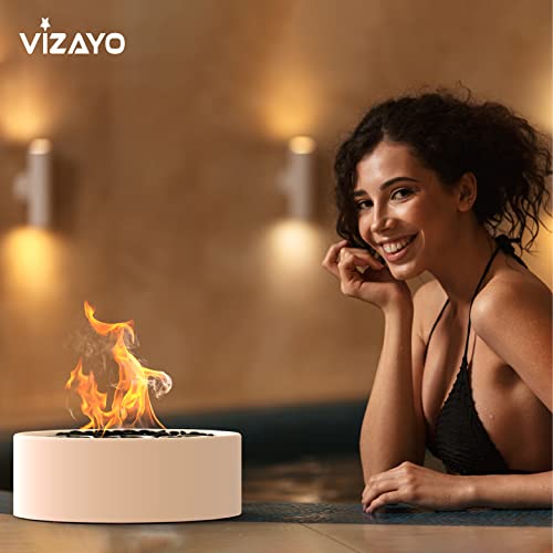 Tabletop Fire Pit for Patio 14.2 x 10.2 inch Indoor Outdoor Bowl White k7
