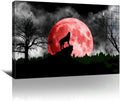 Wolf Canvas Print Wall Art Moon And Howling Wolf Painting Wall Decor Modern Artwork Framed Ready To Hang For Office Living Room Bedroom Kitchen Home Decorations 16x24 Inch