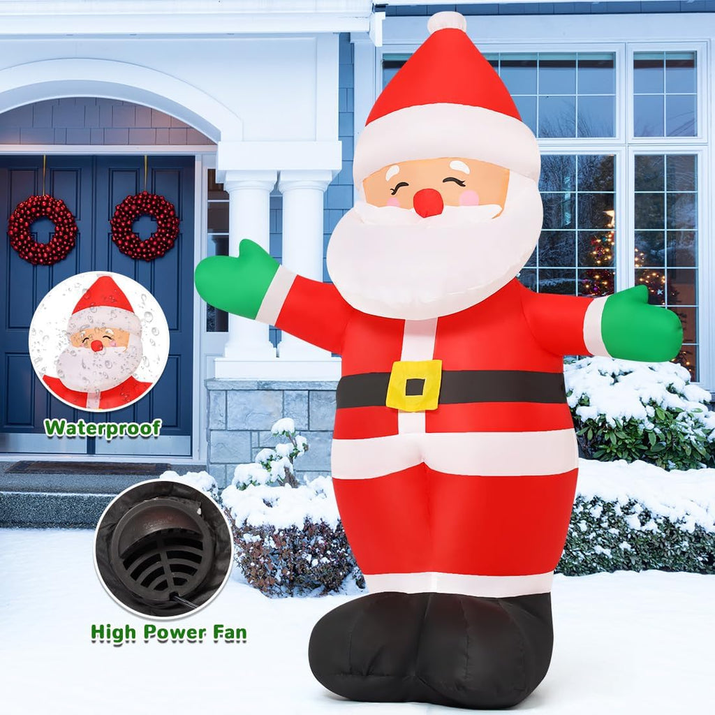 Christmas Inflatables Santa Claus Outdoor Yard Decor with LEDs a7