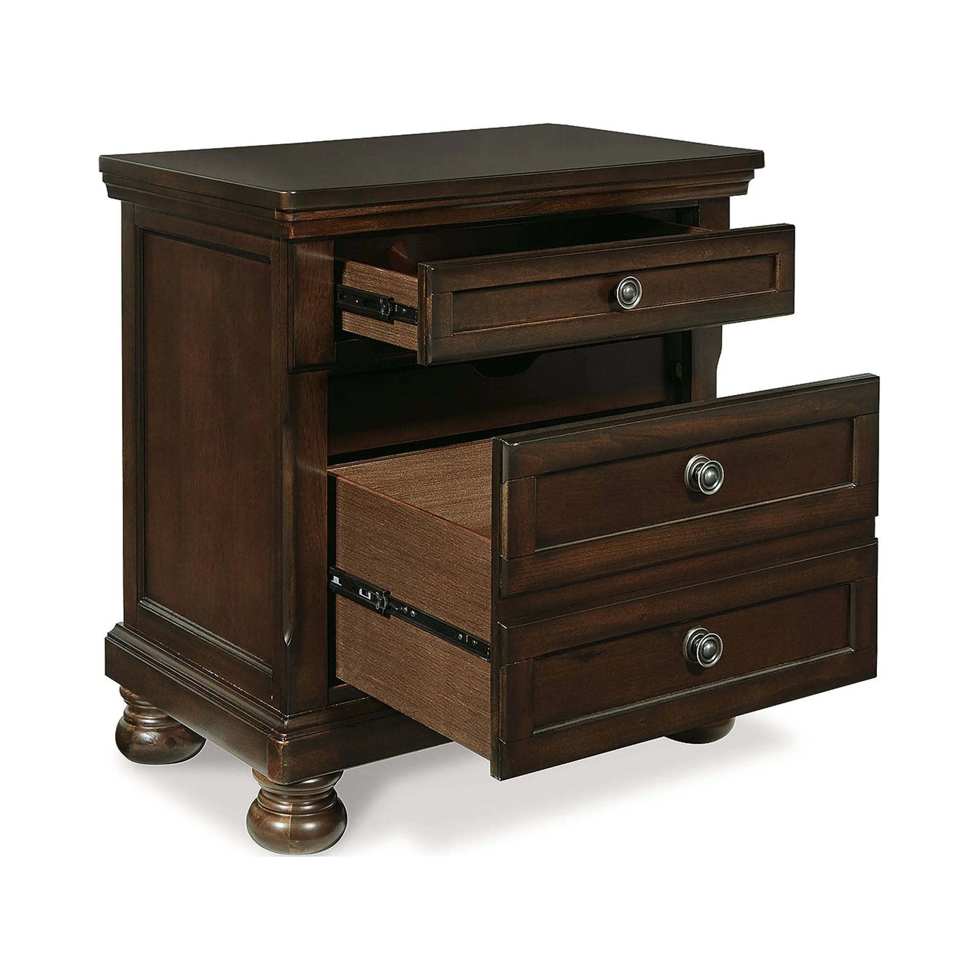 Signature Design by Ashley Porter 2 Drawer Nightstand, Dark Brown U39224