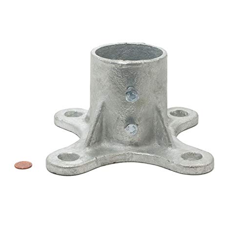 Plum Fittings 2" Posts (1 7/8" OD) Floor Flange w/ 2 Set Screws (Chain Link Fencing or Steel Round Posts)