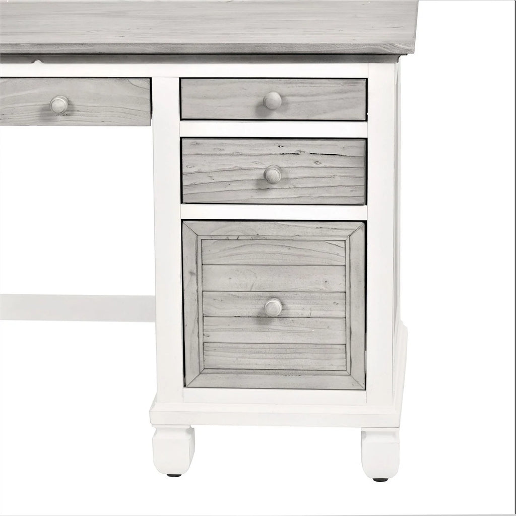 Sea Wind Florida Islamorada Wood Desk & Chair Set Gray/White O605