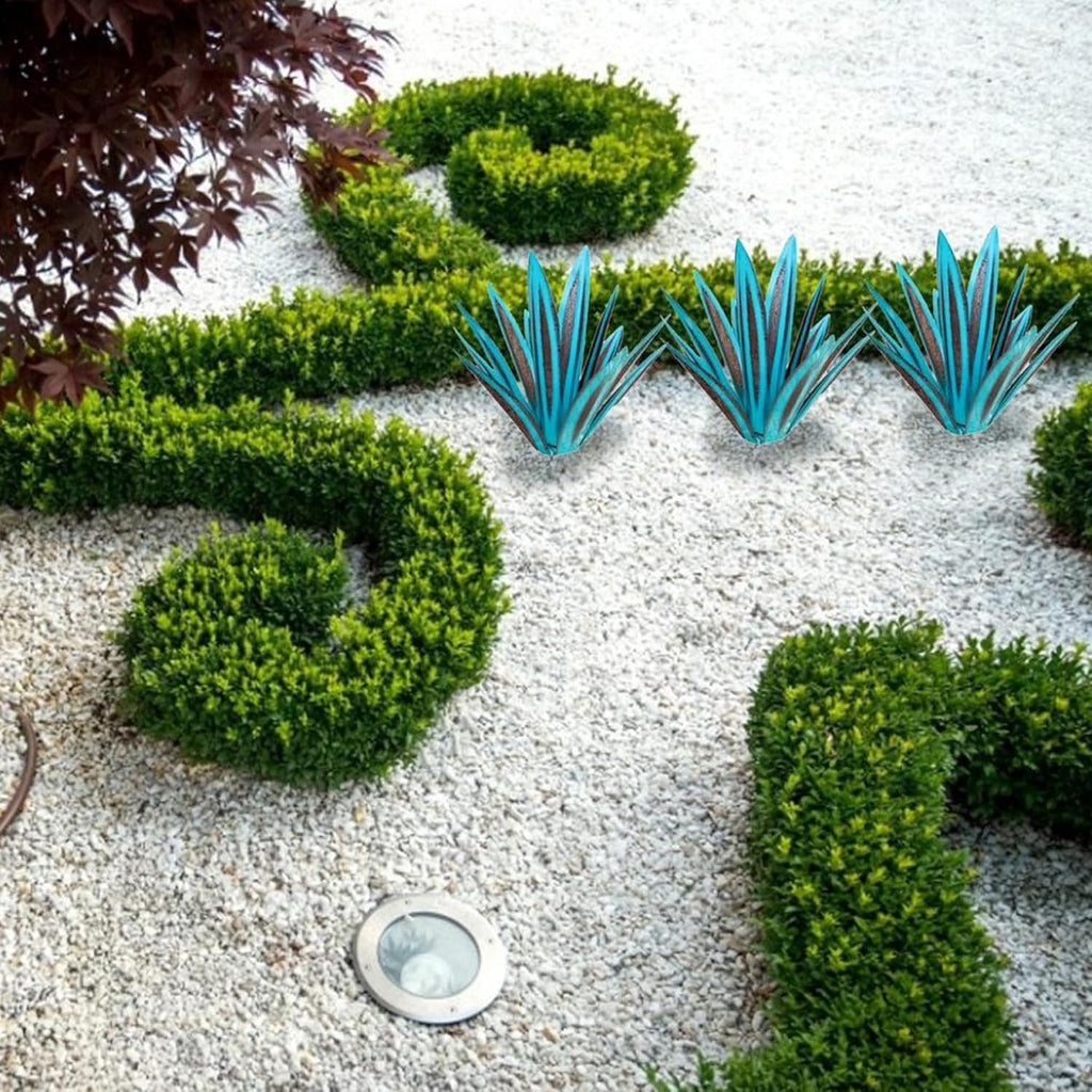 Metal Agave Plant Garden Sculpture Decor 10.6in q7