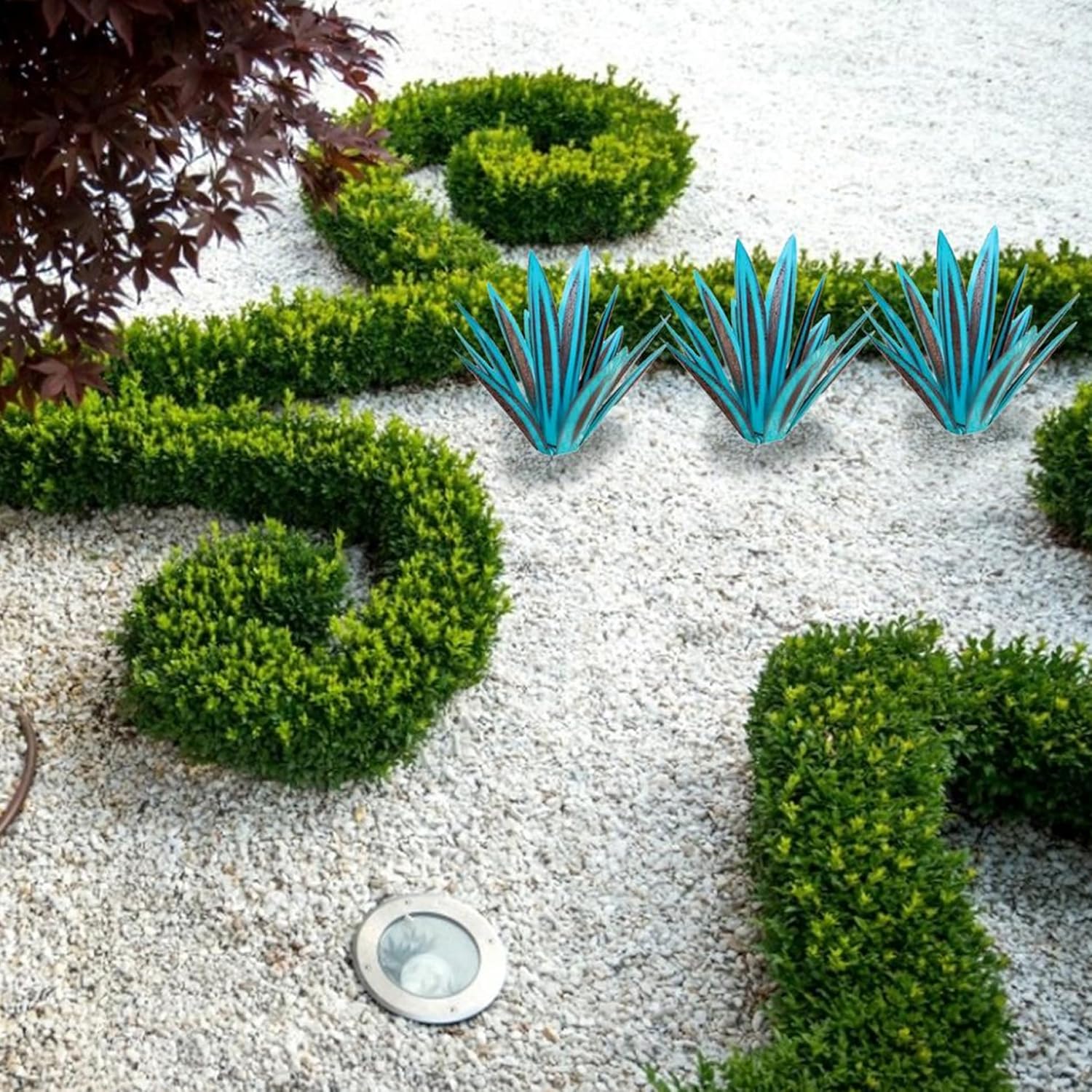 Metal Agave Plant Garden Sculpture Decor 10.6in q7