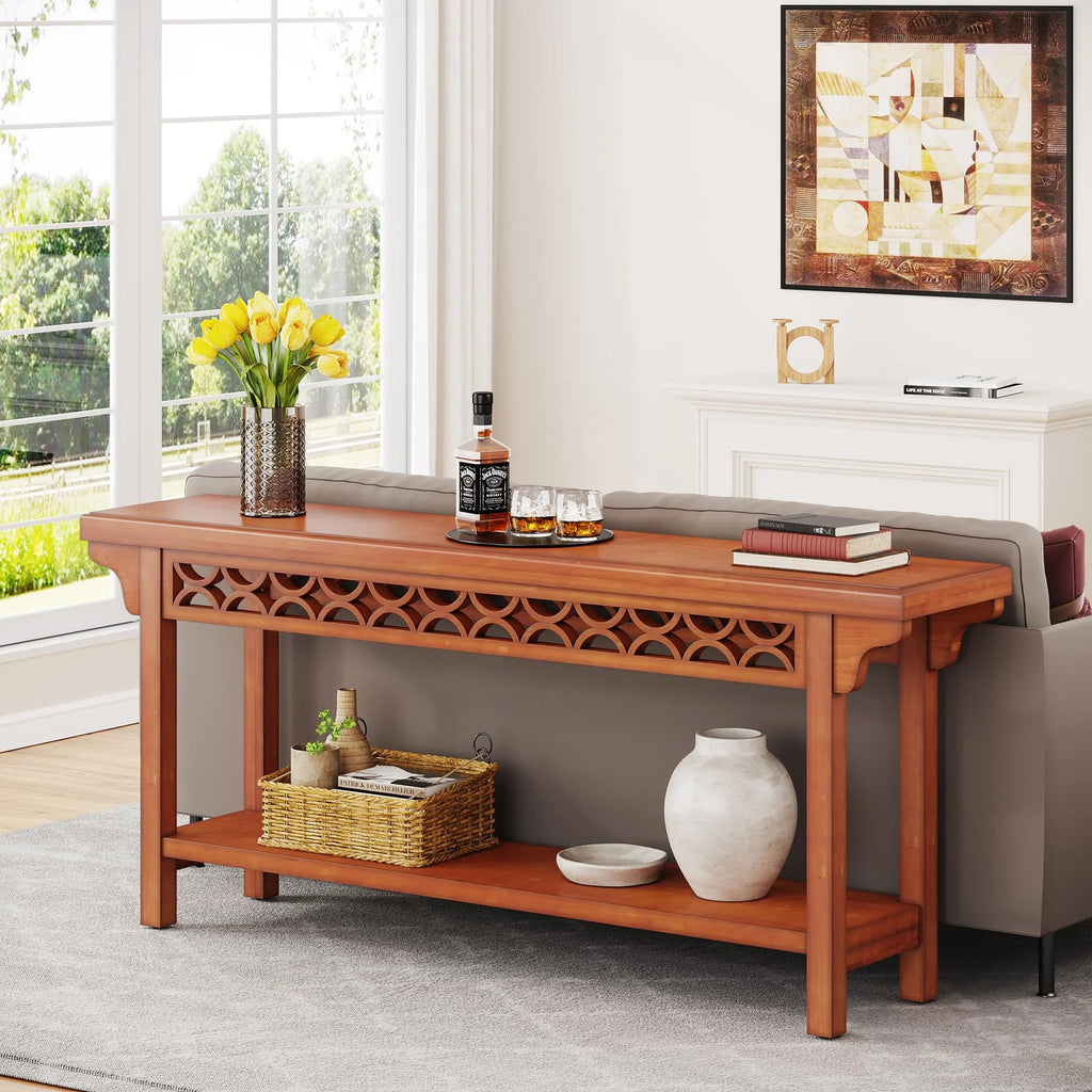Solid Wood Console Table for Entryway Living Room Hallway a7