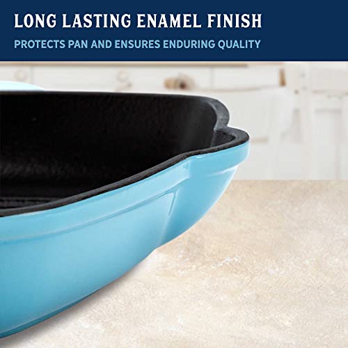 Country Living Enameled Cast Iron Square Griddle Grill Pan 11-Inch Cream B273880
