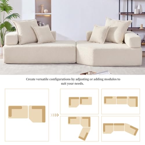 103.5" Modular Sectional Sofa Bed with Foam Cushions, Gray C297225