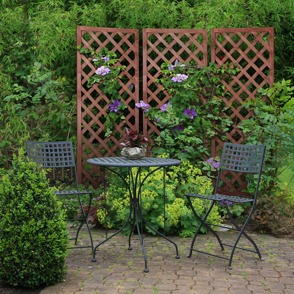 Outdoor Essentials Heirloom 72 in. Walnut-Tone Diamond Lattice Trellis Z7647