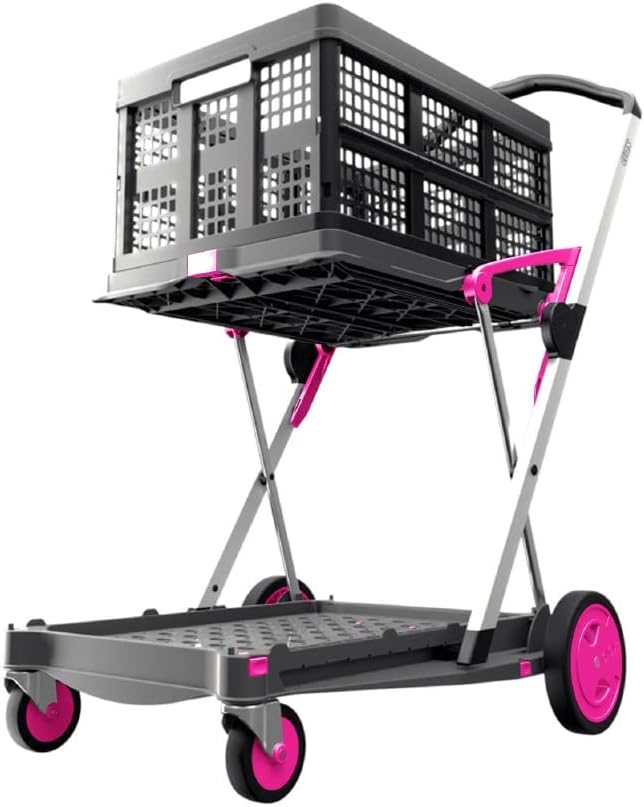 Collapsible Cart with Storage Crate Green k7m