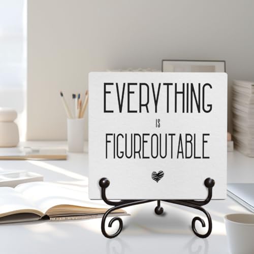 Funny Positive Quotes Wooden Sign for Office Farmhouse Decor, 5x5 Inches M7852