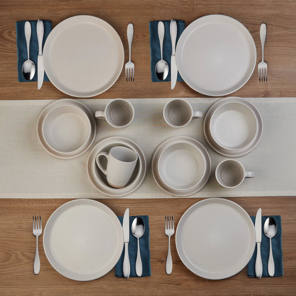Pfaltzgraff Hudson Cream Stoneware 16-Piece Dinnerware Set W4766