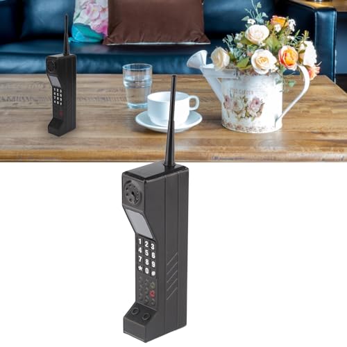 FLEXMAN Retro Brick Cell Phone Ornament, Metal Vintage Phone Model, Black T2309