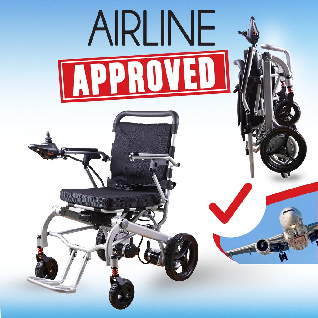 Rubicon Super Lightweight Foldable Electric Wheelchair with Detachable Battery F444