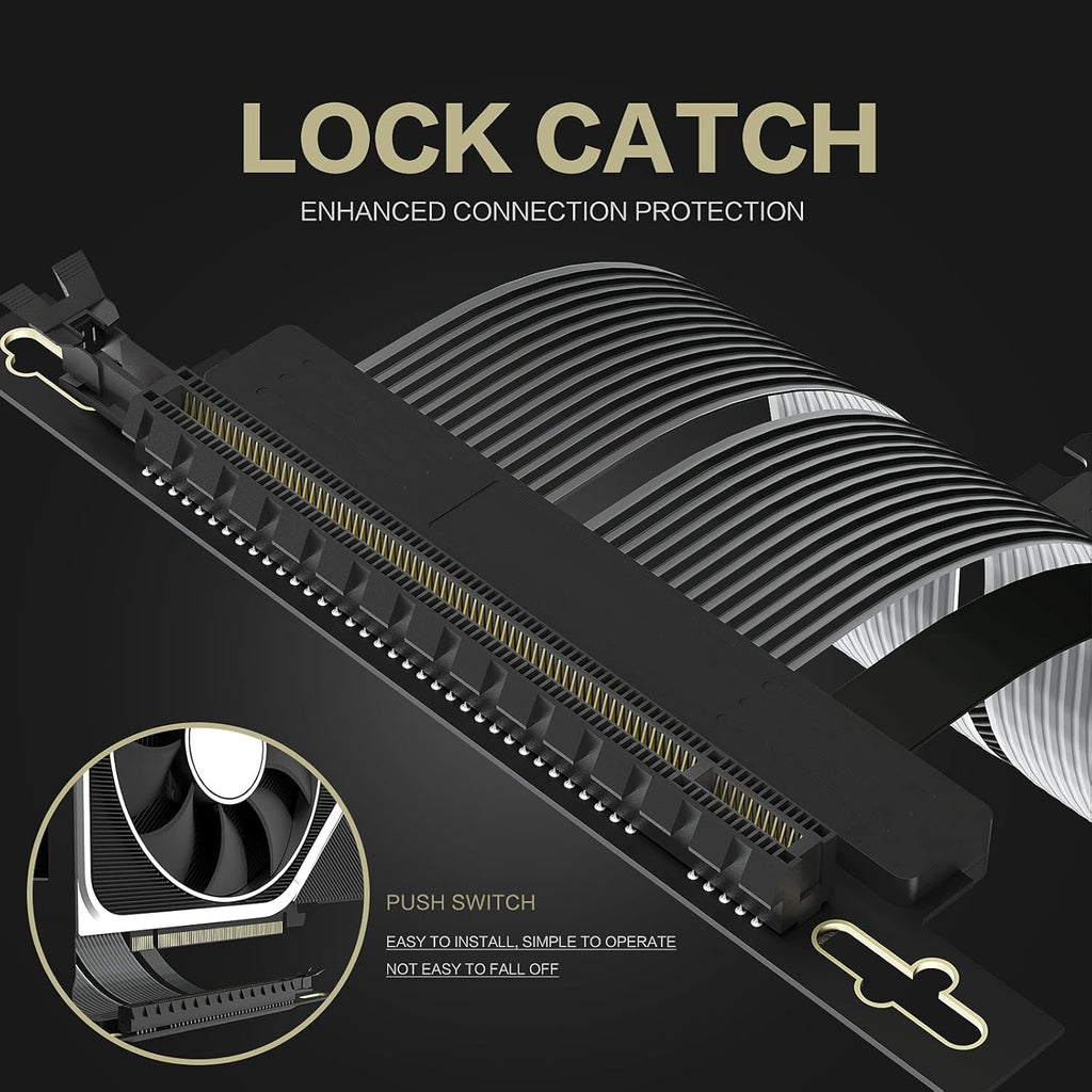 PCIE 4.0 16x Shielded Riser Cable for GPU Extension 20CM-90 k7