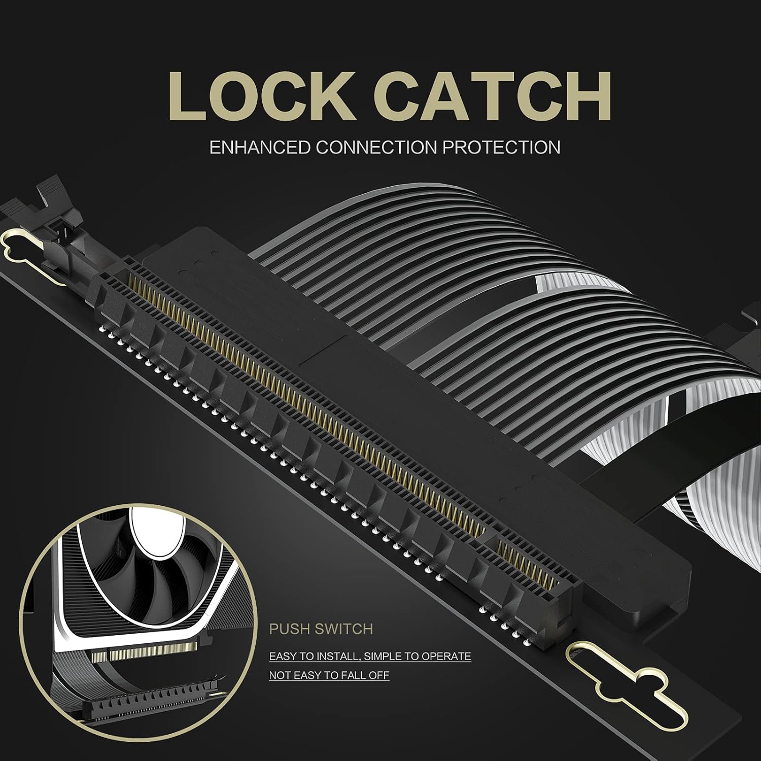 PCIE 4.0 16x Shielded Riser Cable for GPU Extension 20CM-90 k7