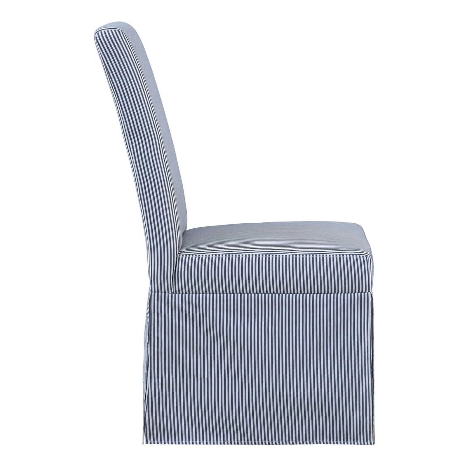 Adalynn Slipcover Dining Chair 2 Pack Navy Stripe B66436