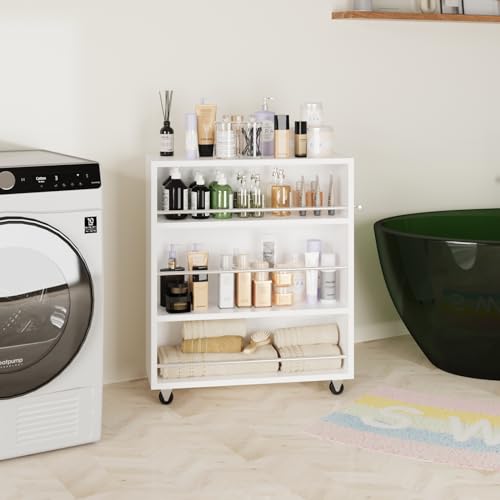 4-Tier Slim Rolling Storage Cart for Kitchen Laundry Bathroom L968