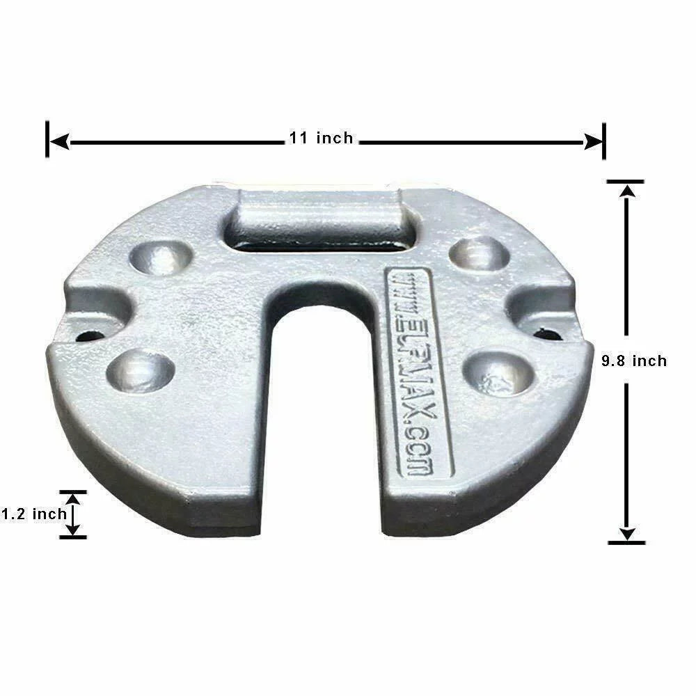 Eurmax Canopy Weights, Silver Iron, 44 Lbs, 2-Pc Pack N90250
