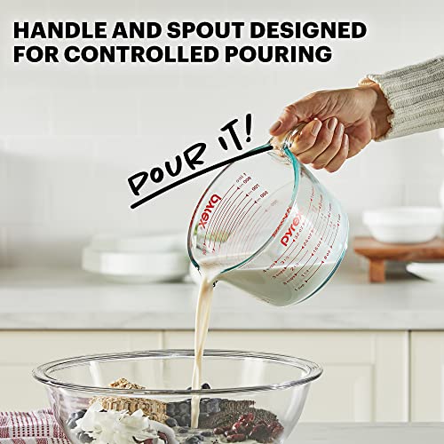 Pyrex 4-Cup Glass Measuring Cup, Microwave and Oven Safe N156598