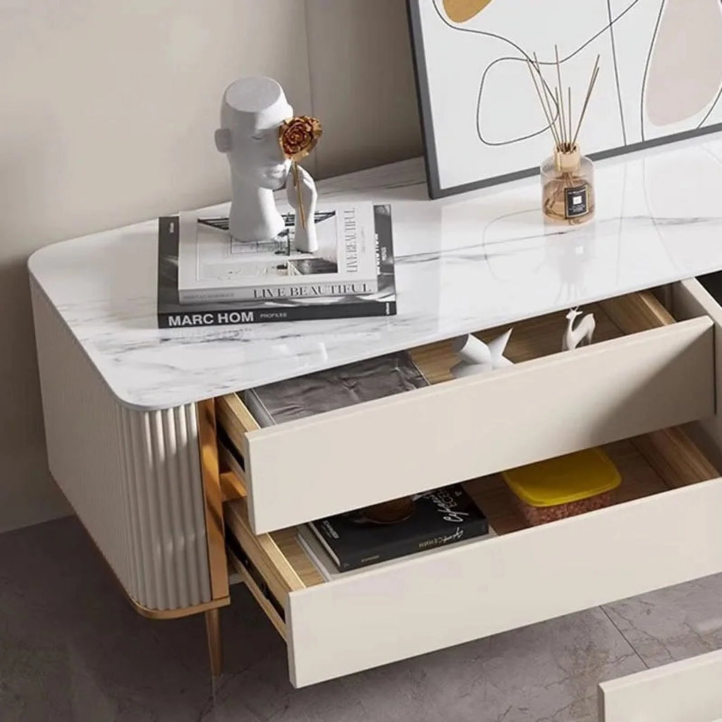 White TV Stand Display Cabinet Unit Modern Console Table U9290