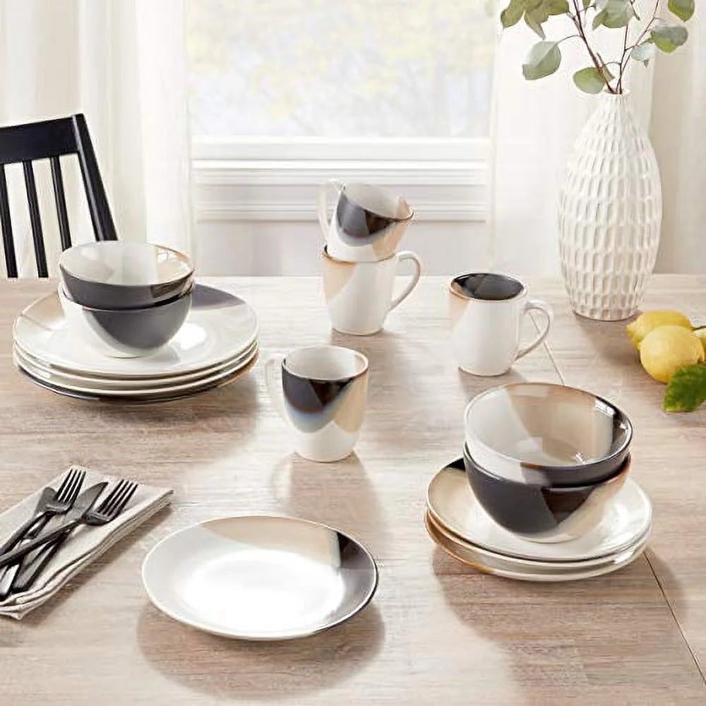 Gourmet Basics by Mikasa Caden 16-Piece Dinnerware Set, Service for 4 Y56990