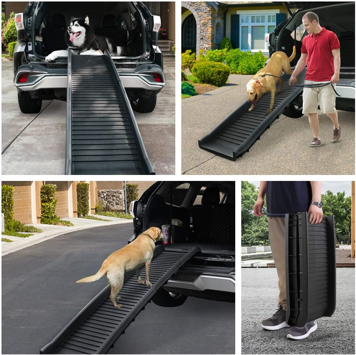 Heavy Duty Folding Dog Ramp for Large Dogs SUV Truck Car Pet Stairs Non-Slip Design q7m