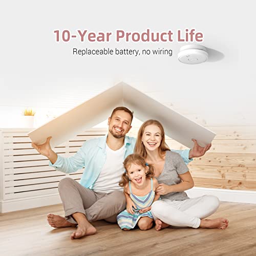 Fire Alarms Smoke Detectors, Battery Operated, 10-Year Life, Photoelectric for Home R2026