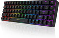 NACODEX 68 Key 65% Hot swappable Mechanical Keyboard, 2.4G Wireless/Bluetooth/Wired RGB Backlit Keyboard, 1900mAh Programmable Keyboard for Win/Mac/Gaming (Blue Switch, Black)