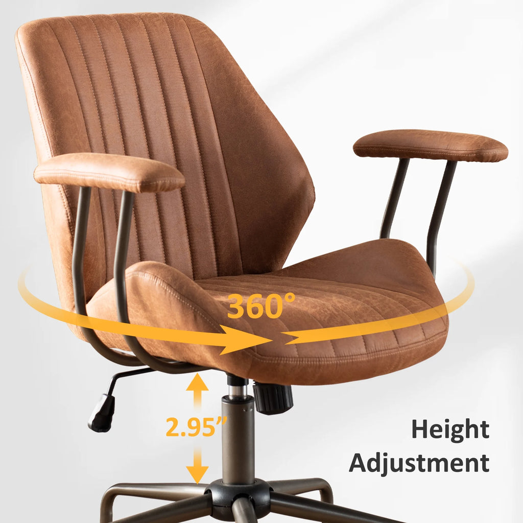 Ovios Ergonomic Office Chair with Lumbar Support, Suede Fabric J4512