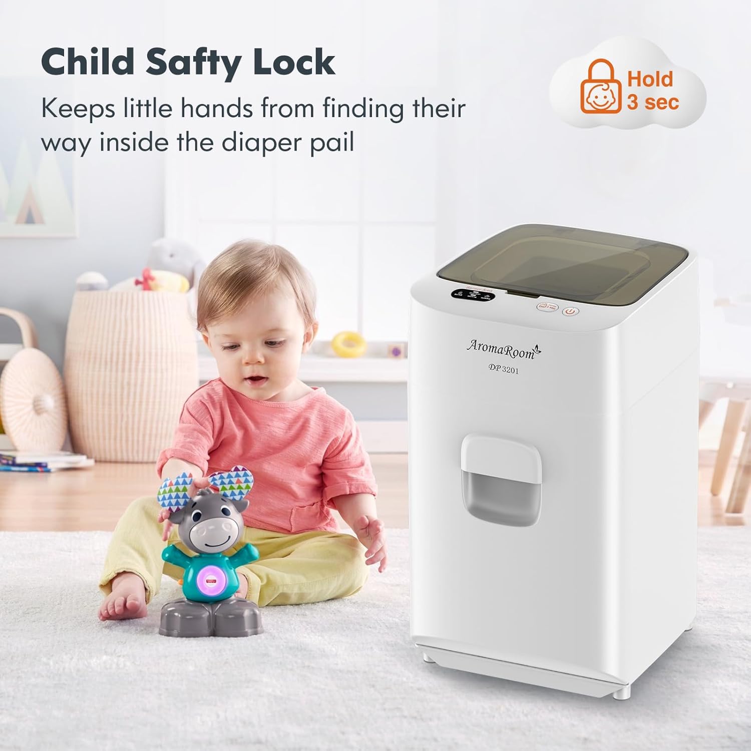 Diaper Pail Odor-Locking Smart Trash Can k7m