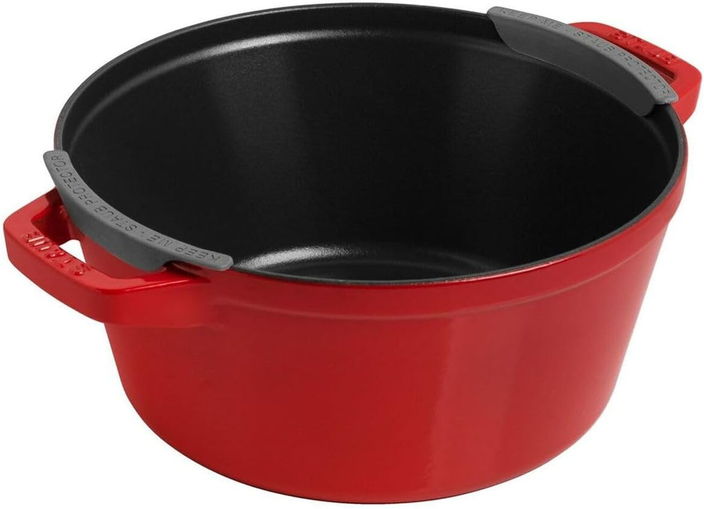 STAUB La Cocotte Round Cast Iron Cookware Set 2 Pieces Cherry Red X71047