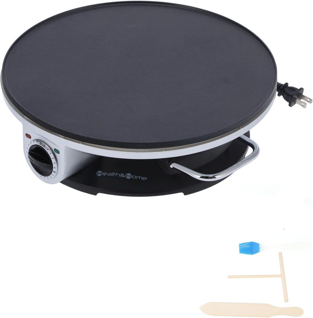FLEXMAN 1000W Electric Crepe Maker, 13in Non Stick Pan with 3 Temperature Settings G8698