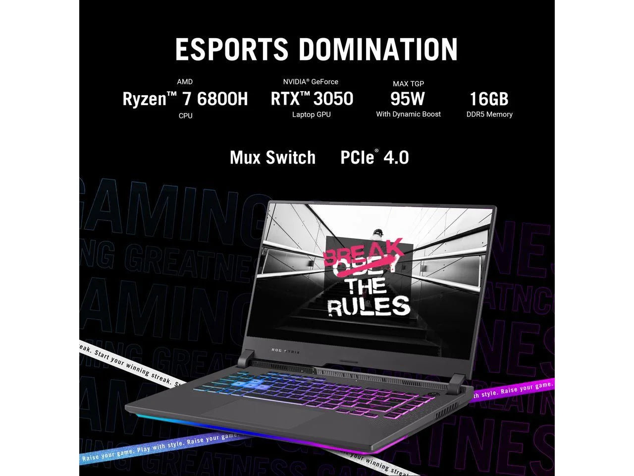 Gaming Laptop 15.6 FHD 144Hz RTX 3050 Ryzen 7 16GB 512GB k7