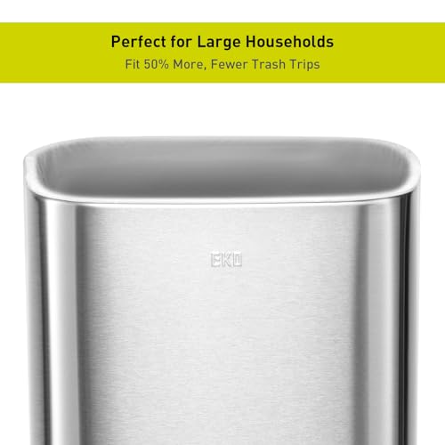 EKO Deluxe Mirage-T 13.2 Gallon Motion Sensor Trash Can, Matte Stainless Steel A485497