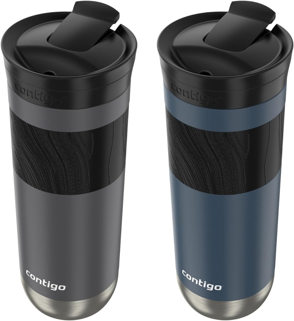 Contigo Byron 2.0 Stainless Steel Travel Mug with SNAPSEAL Lid, 20 oz, 2-Pack, Blueberry M990728