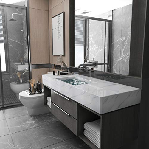 White Marble Granite Peel Stick Wallpaper Waterproof Self-Adhesive Contact Paper J11502