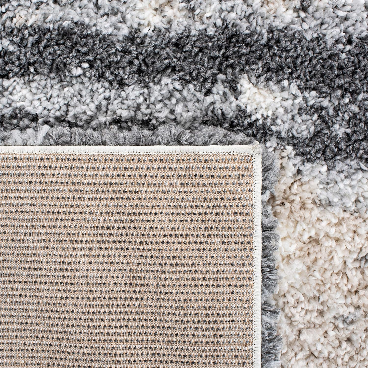 SAFAVIEH Fontana Shag Area Rug - 8' x 10', Grey & Ivory M6282